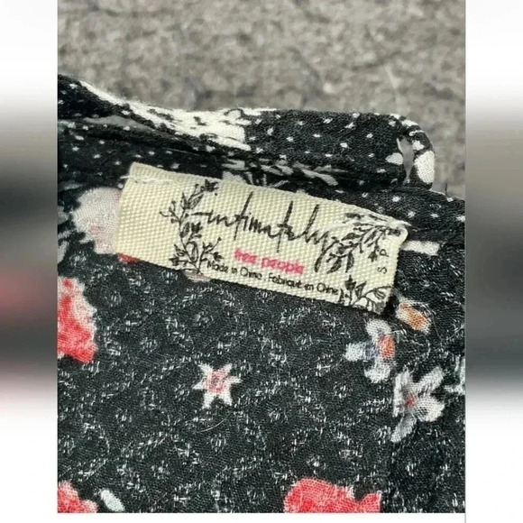 Intimately by Free People Red and Black Floral Dress size Small - Picture 5 of 6